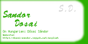 sandor dosai business card